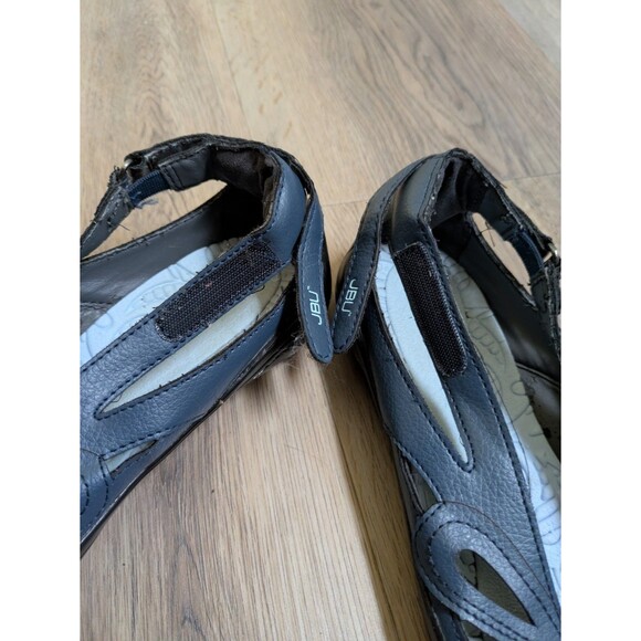 JBU sandals Mary Jane floral Vegan ankle straps blue shoes women size 7.5 M READ - Picture 13 of 14